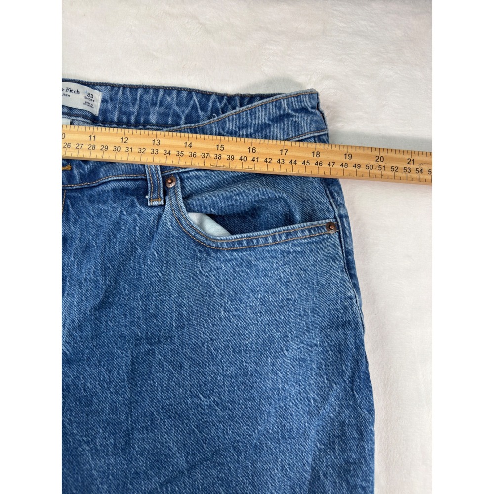Abercrombie & Fitch Curve Love 90s Relaxed Jean High Rise Blue 33 Short Womens - Picture 2 of 8